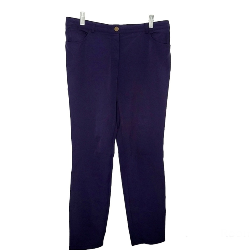 ESCADA NAVY BLUE SLIM ANKLE 5 POCKET PANTS SIZE 40 LUXURY STRETCH - Picture 7 of 7